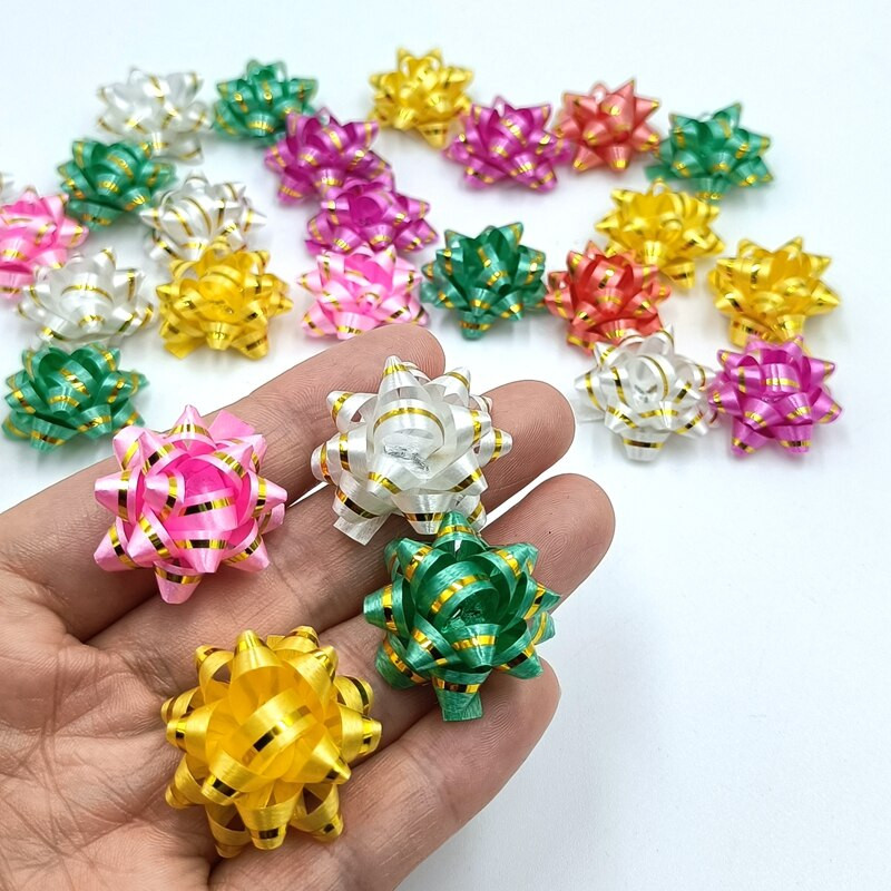 100 tk 2,5 cm minikingitusvibud, isekleepuvad jõulukinke vibud sünnipäevaks, jõuludeks, peokaunistuseks