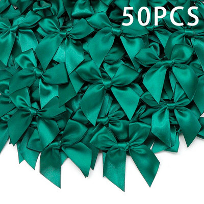 50GAB Satīna lente Rozā bantīšu dekorēšana Mazi banti dāvanu banti amatniecībai Ziedu kāzu bantīte dzimšanas dienas DIY ballītes dekorēšana