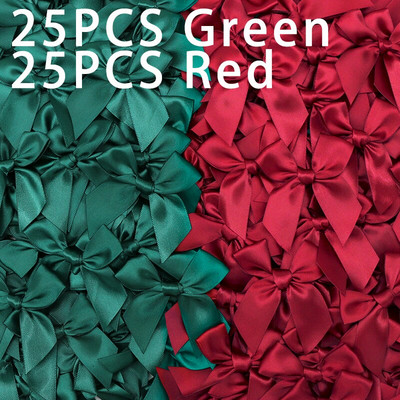 50GAB Satīna lente Rozā bantīšu dekorēšana Mazi banti dāvanu banti amatniecībai Ziedu kāzu bantīte dzimšanas dienas DIY ballītes dekorēšana