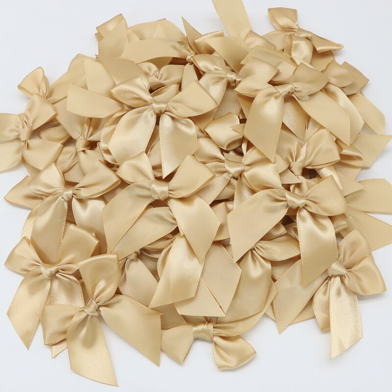50GAB Satīna lente Rozā bantīšu dekorēšana Mazi banti dāvanu banti amatniecībai Ziedu kāzu bantīte dzimšanas dienas DIY ballītes dekorēšana