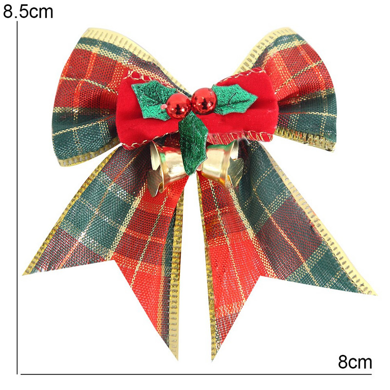 4kom/pak. Božićna vintage lanena vrpca s čvorom Ukrasi za božićno drvce Zvončaste mašne Dekoracija poklon kutije za kućnu zabavu