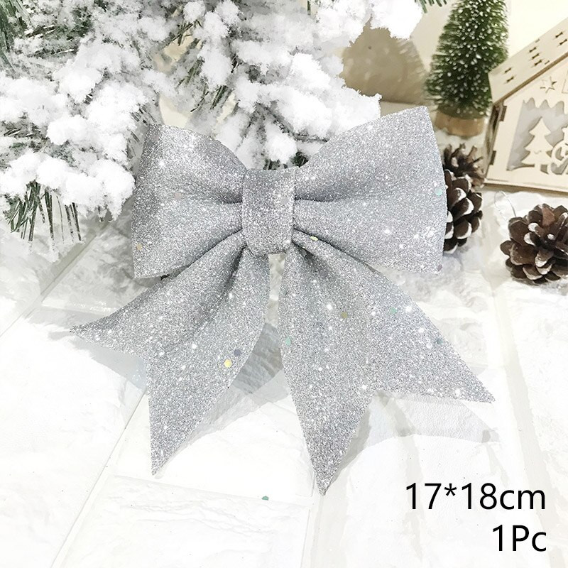 1/2 tk Suur punane kuldne sädelev jõulupael, vibu jõulupuu kaunistus, käsitsi valmistatud jõuluripp