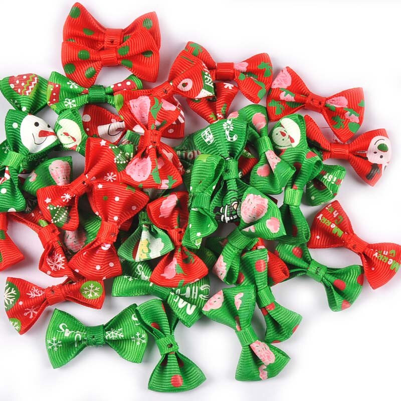50 бр. Смесен моден коледен лък Ръчно изработен домашен декор за сватбено тържество Панделки с бантик Орнаменти за коледно дърво Новогодишни консумативи