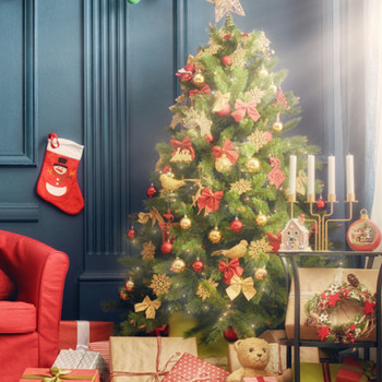 12PC Коледни лъкове - Коледни декоративни лъкове Орнаменти за дома Фестивална украса Венец Коледна елха Гирлянда Доставки за стена на прозореца