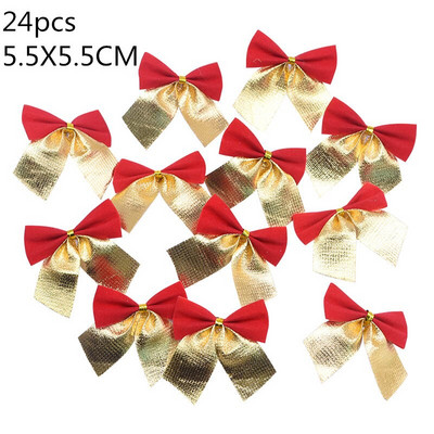 6/24 komada božićnih zvončića s mašnama Ukrasi za božićno drvce Mašne s bobičastim privjescima za božićni vijenac Ukrasi za dom Nova godina Noel Darovi