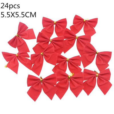 6/24 komada božićnih zvončića s mašnama Ukrasi za božićno drvce Mašne s bobičastim privjescima za božićni vijenac Ukrasi za dom Nova godina Noel Darovi