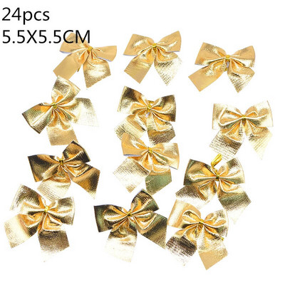 6/24 komada božićnih zvončića s mašnama Ukrasi za božićno drvce Mašne s bobičastim privjescima za božićni vijenac Ukrasi za dom Nova godina Noel Darovi