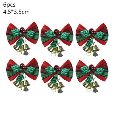 6/24 komada božićnih zvončića s mašnama Ukrasi za božićno drvce Mašne s bobičastim privjescima za božićni vijenac Ukrasi za dom Nova godina Noel Darovi