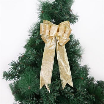 35cm Μεγάλη Χριστουγεννιάτικη Κορδέλα Φιόγκος Glitter Πανί Χριστουγεννιάτικα Διακοσμητικά Χρυσοί Κόκκινοι Φιόγκοι Για Χειροτεχνίες Στολίδια Χριστουγεννιάτικου Δέντρου