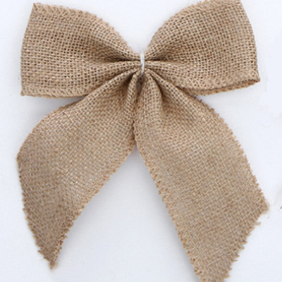 4 kom/lot Božićna mašna Bowknot Crafts Mala lanena mašna Božićni ukrasi za vjenčanje Mašna Dekoracija za dom Traka mašna