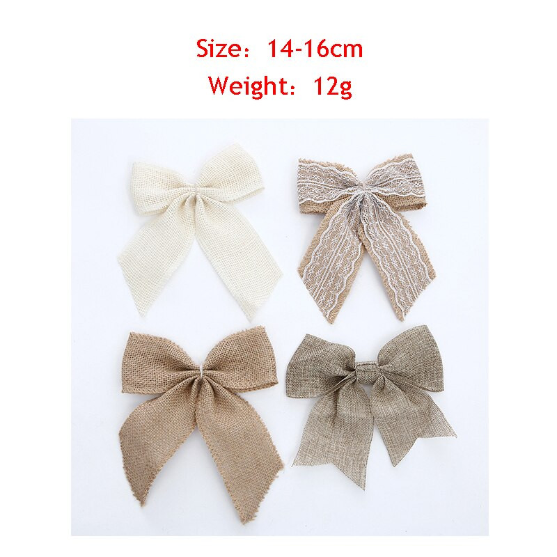 4 kom/lot Božićna mašna Bowknot Crafts Mala lanena mašna Božićni ukrasi za vjenčanje Mašna Dekoracija za dom Traka mašna