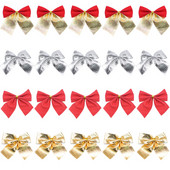 24 buc Arcuri de Crăciun Festival 5,5 cm Aur Argintiu Roșu Fundă Ornamente pentru Pomul de Crăciun Decoratiuni Anul Nou 2021Navidad Decor