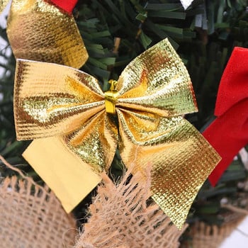 24 бр. Коледни лъкове Фестивал 5,5 см злато сребро червен бантик Орнаменти за коледно дърво Декорации Нова година 2021 Navidad Decor
