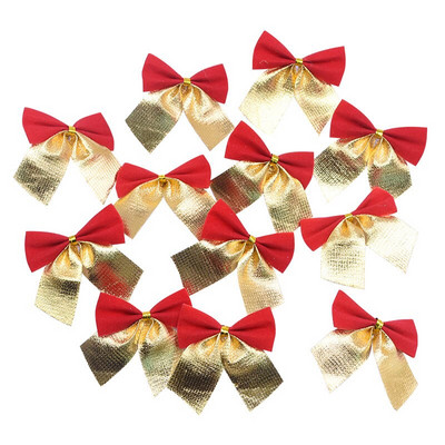 24 buc Arcuri de Crăciun Festival 5,5 cm Aur Argintiu Roșu Fundă Ornamente pentru Pomul de Crăciun Decoratiuni Anul Nou 2021Navidad Decor