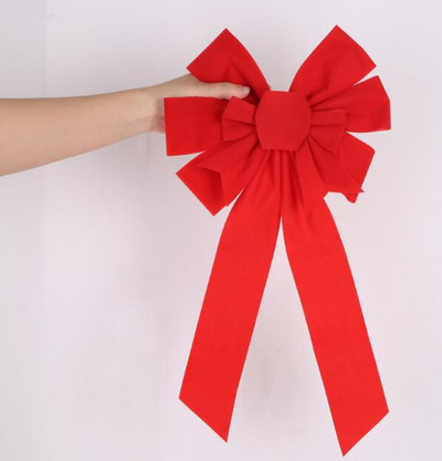 Μακρύ χριστουγεννιάτικο φιόγκο Red Flock Κορδέλα Χριστουγεννιάτικο δέντρο Φιόγκοι Διακόσμηση παπιγιόν Μεγάλο παπιγιόν Χριστουγεννιάτικα διακοσμητικά για το σπίτι