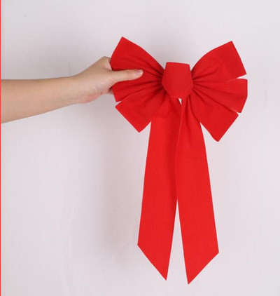 Μακρύ χριστουγεννιάτικο φιόγκο Red Flock Κορδέλα Χριστουγεννιάτικο δέντρο Φιόγκοι Διακόσμηση παπιγιόν Μεγάλο παπιγιόν Χριστουγεννιάτικα διακοσμητικά για το σπίτι