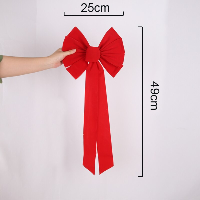 Μακρύ χριστουγεννιάτικο φιόγκο Red Flock Κορδέλα Χριστουγεννιάτικο δέντρο Φιόγκοι Διακόσμηση παπιγιόν Μεγάλο παπιγιόν Χριστουγεννιάτικα διακοσμητικά για το σπίτι