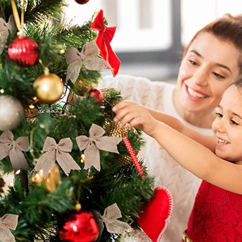 30 kom. Kolet mašne Kolet mašna čvor Ručno izrađen kolet za božićno ukrašavanje drvca Festival blagdanske zabave