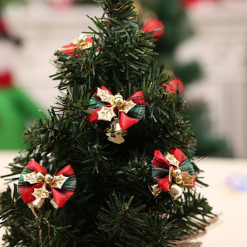 (10 БР.) 5 см украси с лък за звънчета Коледна елха Новогодишна празнична украса за парти