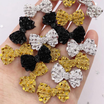 60 τμχ Ρητίνη Cute Crystal Bow Flatback Rhinestone Scrapbook DIY Wedding Applique Στολίδι Αξεσουάρ φουρκέτας Χειροτεχνία F549