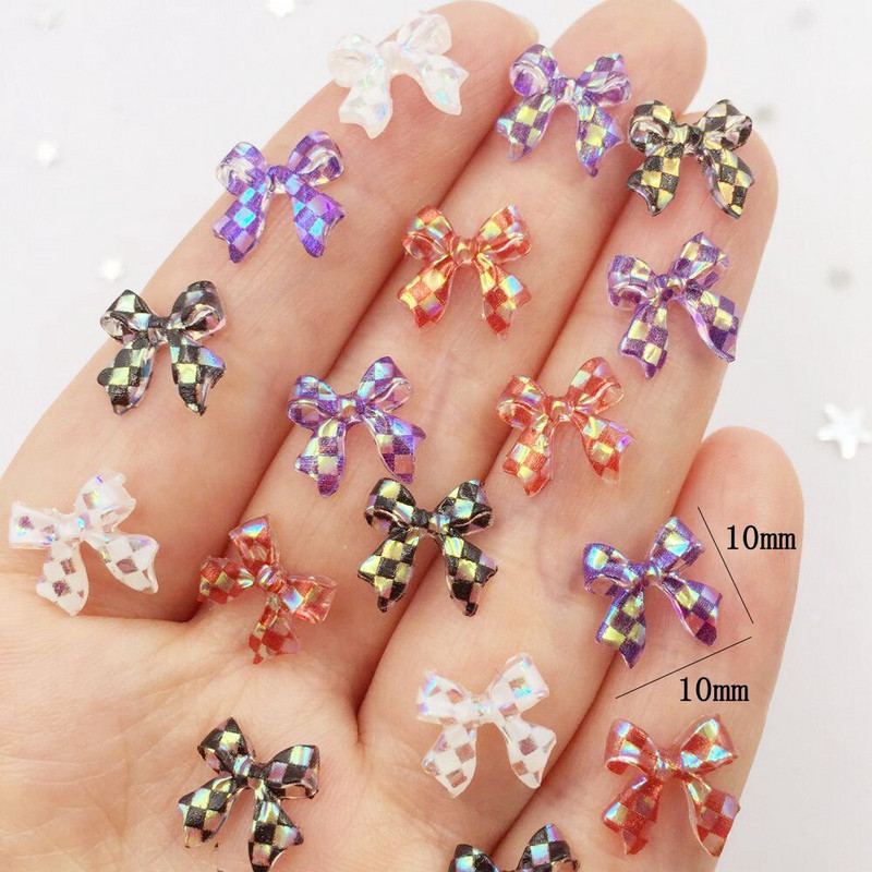10mm Mini zăbrele strălucitoare Arc Nail Art 100 buc. Aplice cu strass Album de însemnări DIY Accesorii pentru manichiură Ornamente L609