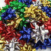 Glitter Star vibud, kingituste pakkimisega vibud-jõululindiga kinkekibud, 2 3/4" tolli (10 tk)