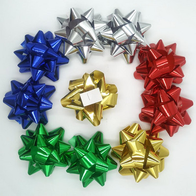 Glitter Star vibud, kingituste pakkimisega vibud-jõululindiga kinkekibud, 2 3/4" tolli (10 tk)