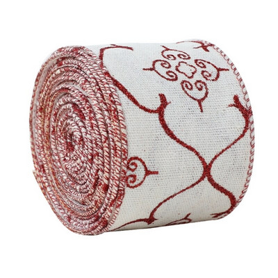 B0KB Лента за опаковане на подаръци Лента с жичен ръб за венци Ленти Коледен декор Направи си сам