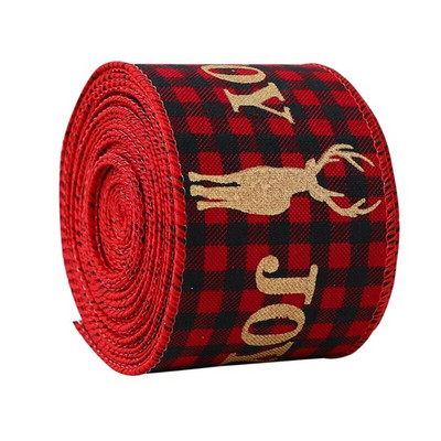 B0KB Лента за опаковане на подаръци Лента с жичен ръб за венци Ленти Коледен декор Направи си сам