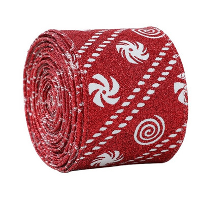 B0KB Лента за опаковане на подаръци Лента с жичен ръб за венци Ленти Коледен декор Направи си сам