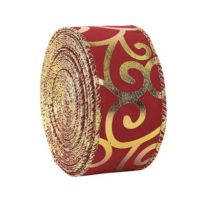 B0KB Лента за опаковане на подаръци Лента с жичен ръб за венци Ленти Коледен декор Направи си сам