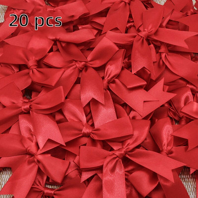 20 tk 85*85 mm roosad satiinpaelaga vibud kaunistuspaketid kingituseks väikesed lillelised vibud käsitööks pulmade vibu sünniks isetegemise peokaunistus