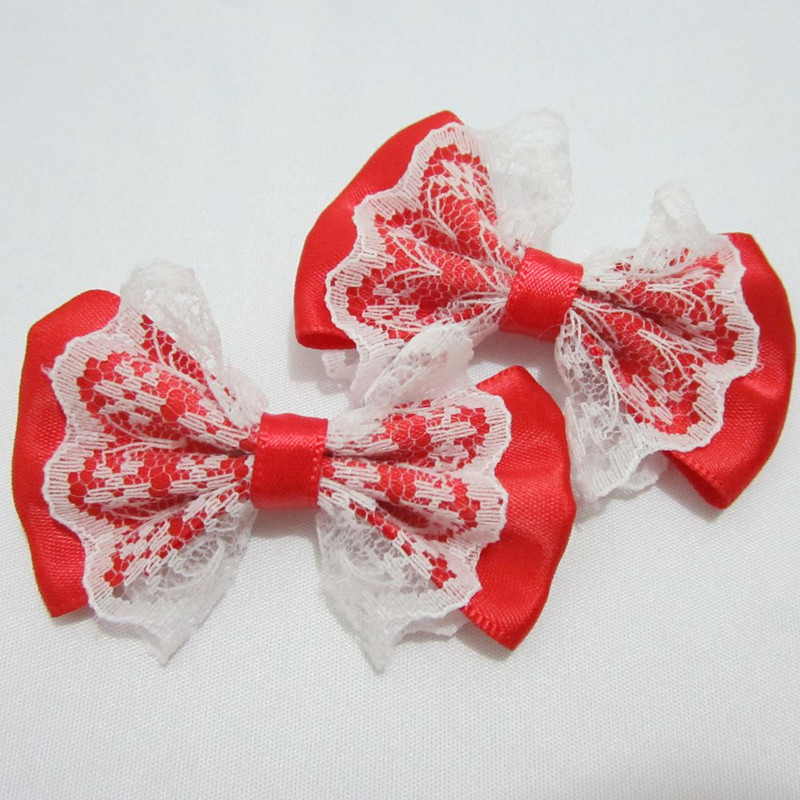 Organza satenska vrpca Mašna Appliques Craft DIY Wedding 10kom 55mm*35mm A01