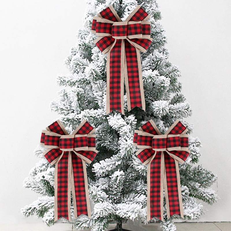 Ukrasi za božićno drvce Mašne Veliki čvor od vrpce Božićno drvce Mašne Kravate Ukrasi Novogodišnji ukras Noel 2022