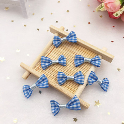 Nauji 40 vnt. gražūs satino juostelės Gingham lanko aplikacijos, rankdarbiai, pasidaryk pats, vestuviniai kalėdiniai papuošalai dovanų lankeliai SA02*2