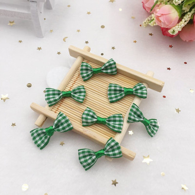 Nauji 40 vnt. gražūs satino juostelės Gingham lanko aplikacijos, rankdarbiai, pasidaryk pats, vestuviniai kalėdiniai papuošalai dovanų lankeliai SA02*2