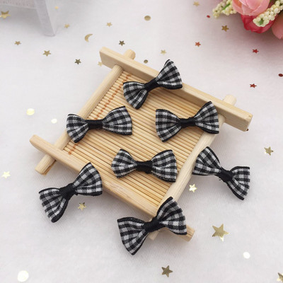 Nauji 40 vnt. gražūs satino juostelės Gingham lanko aplikacijos, rankdarbiai, pasidaryk pats, vestuviniai kalėdiniai papuošalai dovanų lankeliai SA02*2