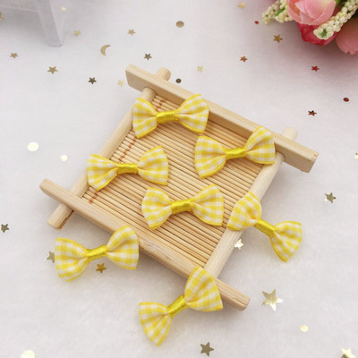 Nauji 40 vnt. gražūs satino juostelės Gingham lanko aplikacijos, rankdarbiai, pasidaryk pats, vestuviniai kalėdiniai papuošalai dovanų lankeliai SA02*2