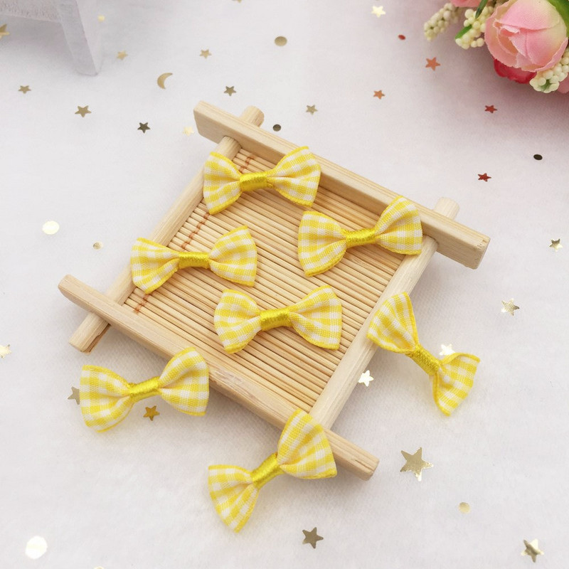 Nauji 40 vnt. gražūs satino juostelės Gingham lanko aplikacijos, rankdarbiai, pasidaryk pats, vestuviniai kalėdiniai papuošalai dovanų lankeliai SA02*2