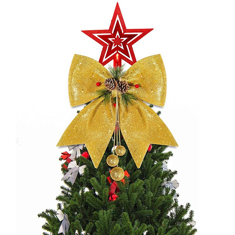 Nova velika svjetlucava božićna mašna s borovima Dekoracija božićnog drvca Trgovački centar Raspored doma Dekoracija za novogodišnju zabavu DIY Ukrasi za vijenac Poklon