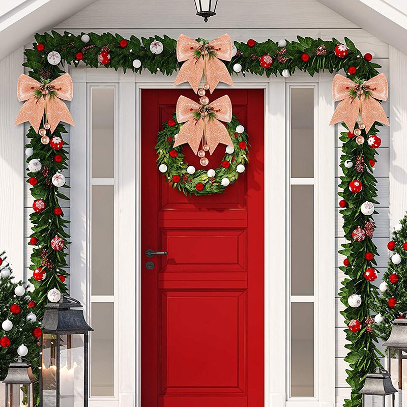 Nova velika svjetlucava božićna mašna s borovima Dekoracija božićnog drvca Trgovački centar Raspored doma Dekoracija za novogodišnju zabavu DIY Ukrasi za vijenac Poklon