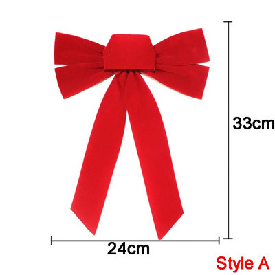 Коледни лъкове Многоразмерни червени лъкове за занаяти Орнаменти за коледно дърво Сватбен новогодишен бантик Празнични парти консумативи