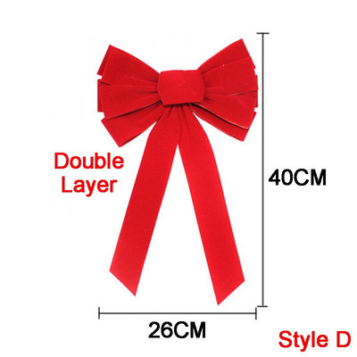 Коледни лъкове Многоразмерни червени лъкове за занаяти Орнаменти за коледно дърво Сватбен новогодишен бантик Празнични парти консумативи