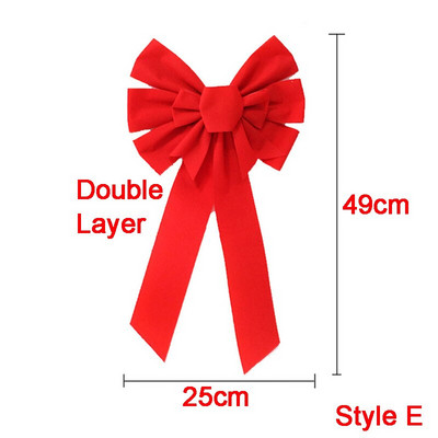 Коледни лъкове Многоразмерни червени лъкове за занаяти Орнаменти за коледно дърво Сватбен новогодишен бантик Празнични парти консумативи