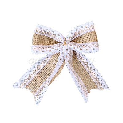 DIY Lihtne maalähedane kotiriie käsitöö džuudist kikilipsud, pitsist ääristud krohvitud kikisõlmed jõulupuu kaunistused õmblemine pulmakaunistus