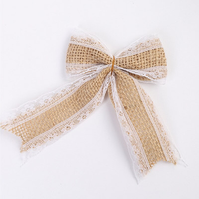 DIY Lihtne maalähedane kotiriie käsitöö džuudist kikilipsud, pitsist ääristud krohvitud kikisõlmed jõulupuu kaunistused õmblemine pulmakaunistus