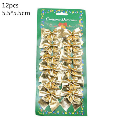 Papion roșu de Crăciun cu clopoțel de aur, brad de Crăciun, agățat, pandantiv, petrecere de Crăciun, bricolaj, agrafe de păr pentru copii, cadouri de revelion