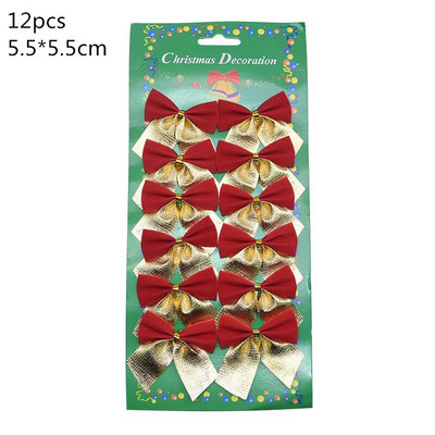 Papion roșu de Crăciun cu clopoțel de aur, brad de Crăciun, agățat, pandantiv, petrecere de Crăciun, bricolaj, agrafe de păr pentru copii, cadouri de revelion