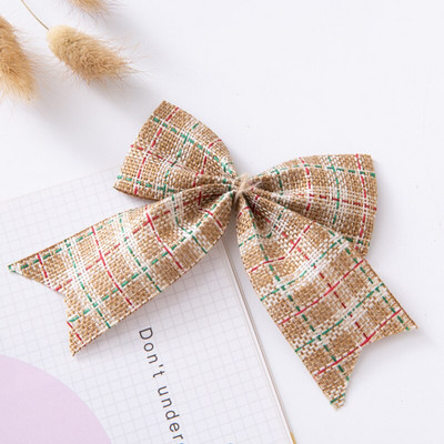 5 tk/pakk Jõulufestivali kaunistus vibu-sõlm Värviline ruuduline jõulupuu rippuvad vibud Kaunistused kingituste pakendamise tarvikud