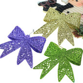 Leptir mašna Viseći ukras za božićni dom Zlato Srebrna Crvena svjetlucava mašna Ukrasi za božićno drvce Nova godina 2022. Navidad